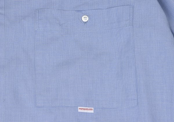 Papas Blue Puppytooth Cotton Shirt Size L