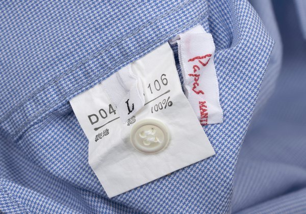 Papas Blue Puppytooth Cotton Shirt Size L