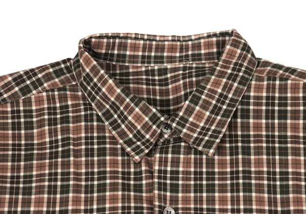 Papas Check Cotton Shirt Green Brown Size L