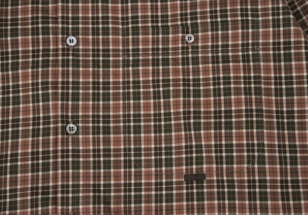Papas Check Cotton Shirt Green Brown Size L