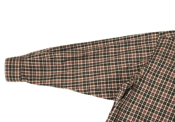 Papas Check Cotton Shirt Green Brown Size L