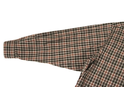 Papas Check Cotton Shirt Green Brown Size L