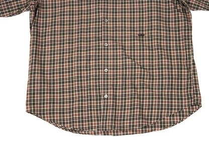 Papas Check Cotton Shirt Green Brown Size L