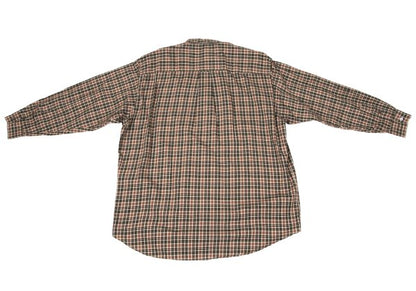 Papas Check Cotton Shirt Green Brown Size L