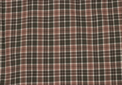 Papas Check Cotton Shirt Green Brown Size L