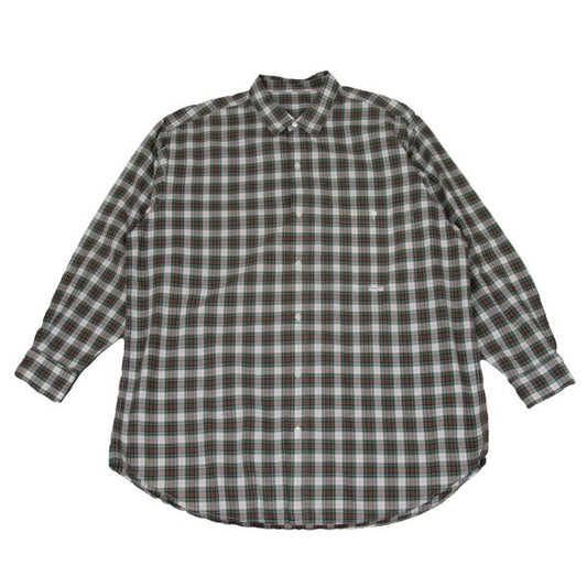 Papas Green Check Cotton Shirt Size L