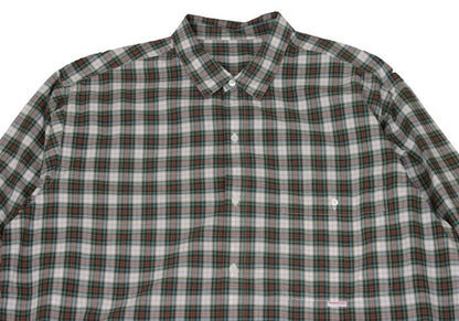 Papas Green Check Cotton Shirt Size L