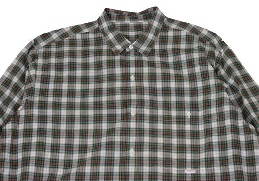Papas Green Check Cotton Shirt Size L