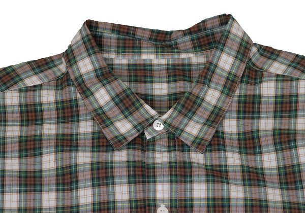 Papas Green Check Cotton Shirt Size L