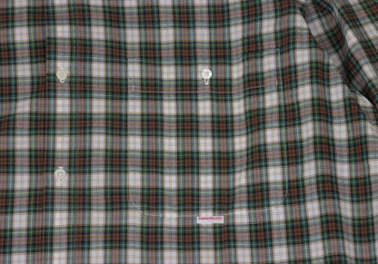 Papas Green Check Cotton Shirt Size L