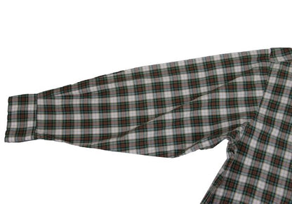 Papas Green Check Cotton Shirt Size L