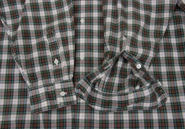 Papas Green Check Cotton Shirt Size L