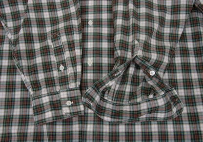 Papas Green Check Cotton Shirt Size L