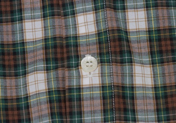 Papas Green Check Cotton Shirt Size L