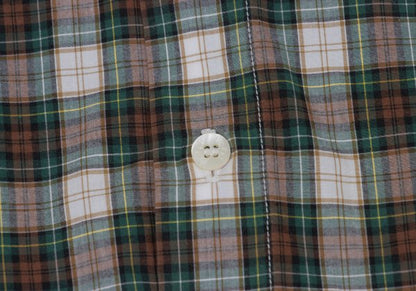 Papas Green Check Cotton Shirt Size L