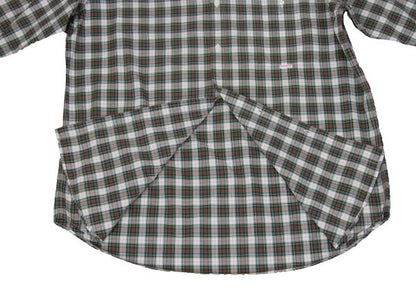 Papas Green Check Cotton Shirt Size L