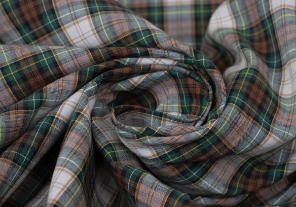 Papas Green Check Cotton Shirt Size L