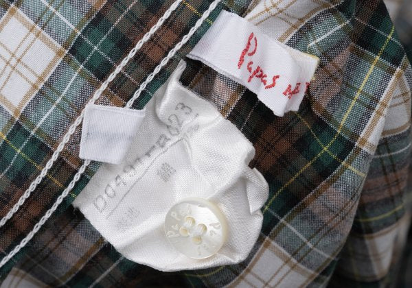 Papas Green Check Cotton Shirt Size L