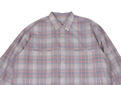 Papas Pink Plaid Cotton Long Sleeve Shirt Size L