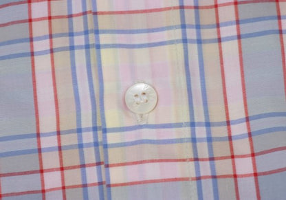 Papas Pink Plaid Cotton Long Sleeve Shirt Size L