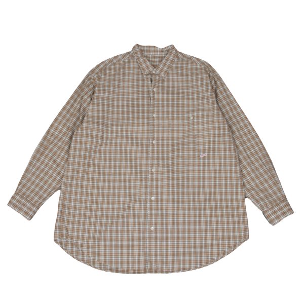 Papas Check Button Down Cotton Shirt Brown Multi Size L