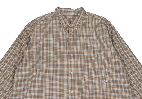 Papas Check Button Down Cotton Shirt Brown Multi Size L