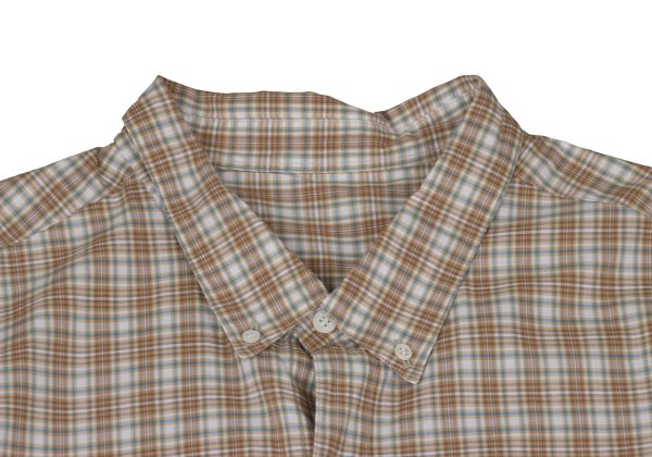 Papas Check Button Down Cotton Shirt Brown Multi Size L