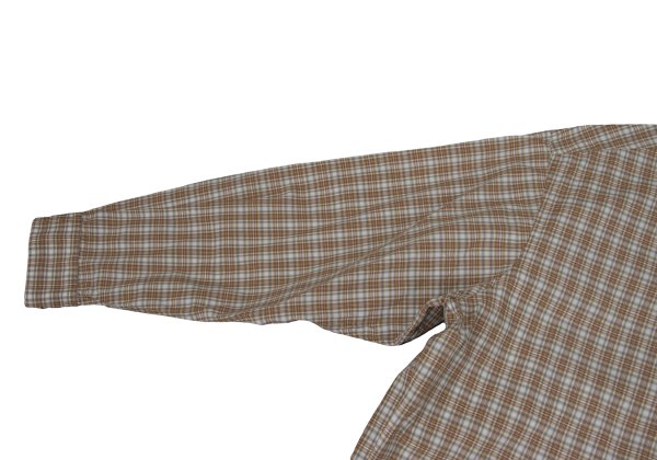 Papas Check Button Down Cotton Shirt Brown Multi Size L