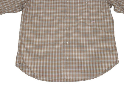 Papas Check Button Down Cotton Shirt Brown Multi Size L