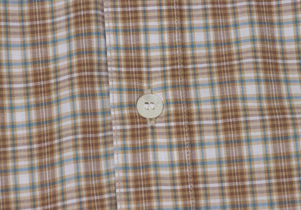Papas Check Button Down Cotton Shirt Brown Multi Size L