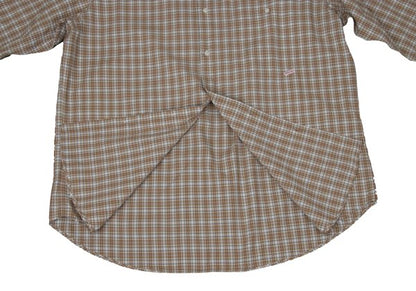 Papas Check Button Down Cotton Shirt Brown Multi Size L