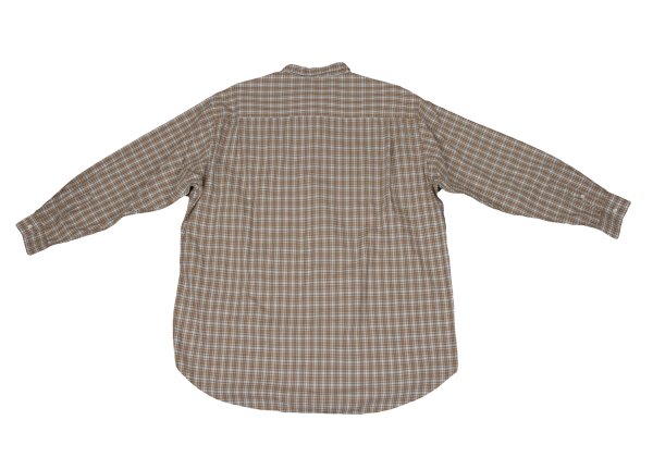 Papas Check Button Down Cotton Shirt Brown Multi Size L