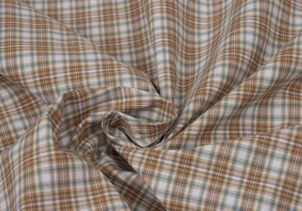 Papas Check Button Down Cotton Shirt Brown Multi Size L
