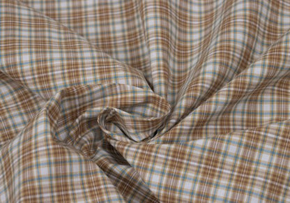 Papas Check Button Down Cotton Shirt Brown Multi Size L