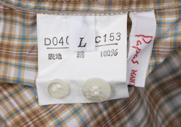 Papas Check Button Down Cotton Shirt Brown Multi Size L