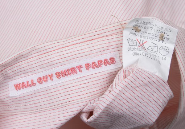 Papas Red Pinstripe Cotton Long Sleeve Shirt Size L