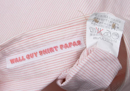 Papas Red Pinstripe Cotton Long Sleeve Shirt Size L