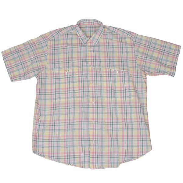 Papas Check Cotton S/S Shirt White Multi Size L