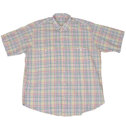 Papas Check Cotton S/S Shirt White Multi Size L