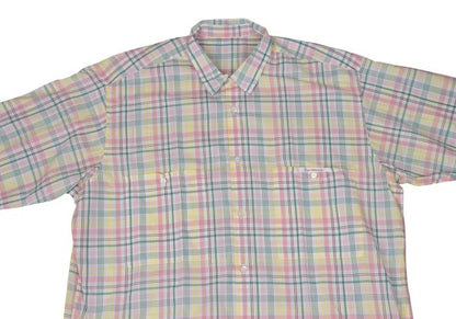Papas Check Cotton S/S Shirt White Multi Size L