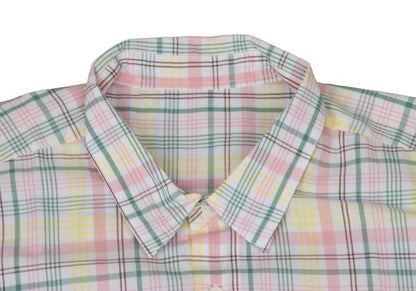 Papas Check Cotton S/S Shirt White Multi Size L