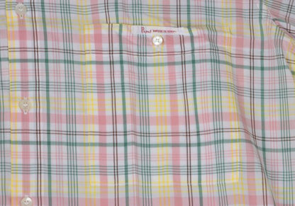 Papas Check Cotton S/S Shirt White Multi Size L