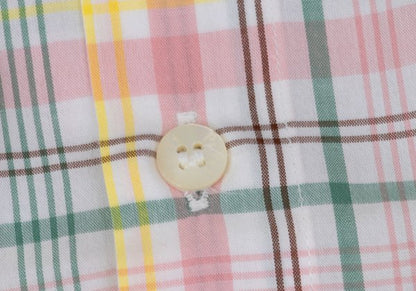 Papas Check Cotton S/S Shirt White Multi Size L