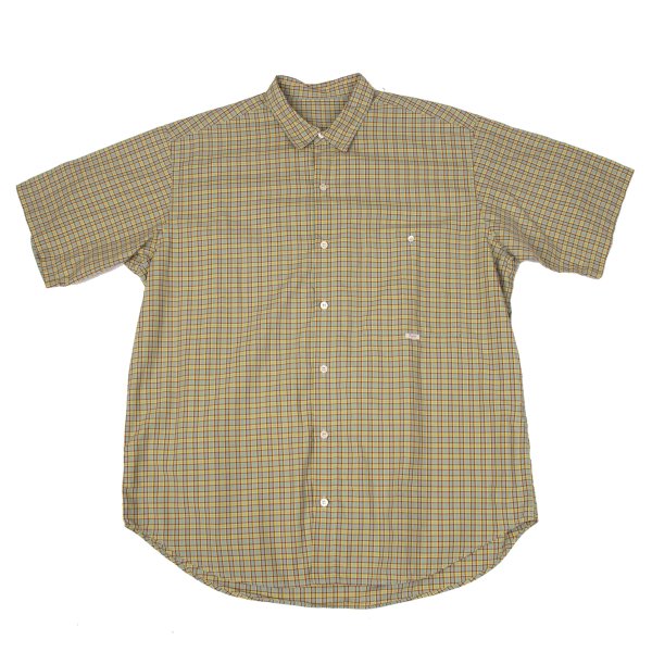 Papas Blue Plaid Cotton Short Sleeve Shirt Size L