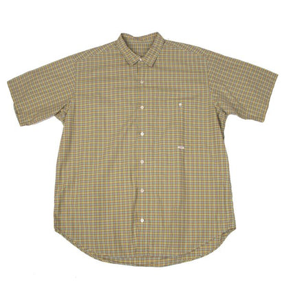 Papas Blue Plaid Cotton Short Sleeve Shirt Size L
