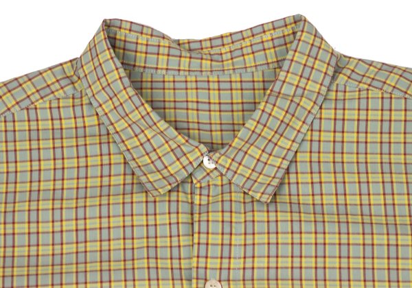 Papas Blue Plaid Cotton Short Sleeve Shirt Size L