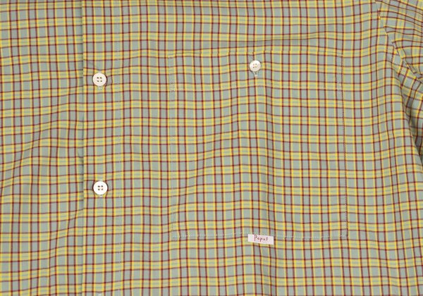 Papas Blue Plaid Cotton Short Sleeve Shirt Size L