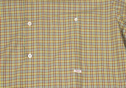 Papas Blue Plaid Cotton Short Sleeve Shirt Size L