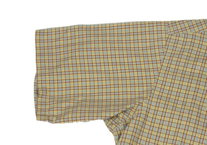 Papas Blue Plaid Cotton Short Sleeve Shirt Size L