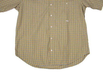 Papas Blue Plaid Cotton Short Sleeve Shirt Size L